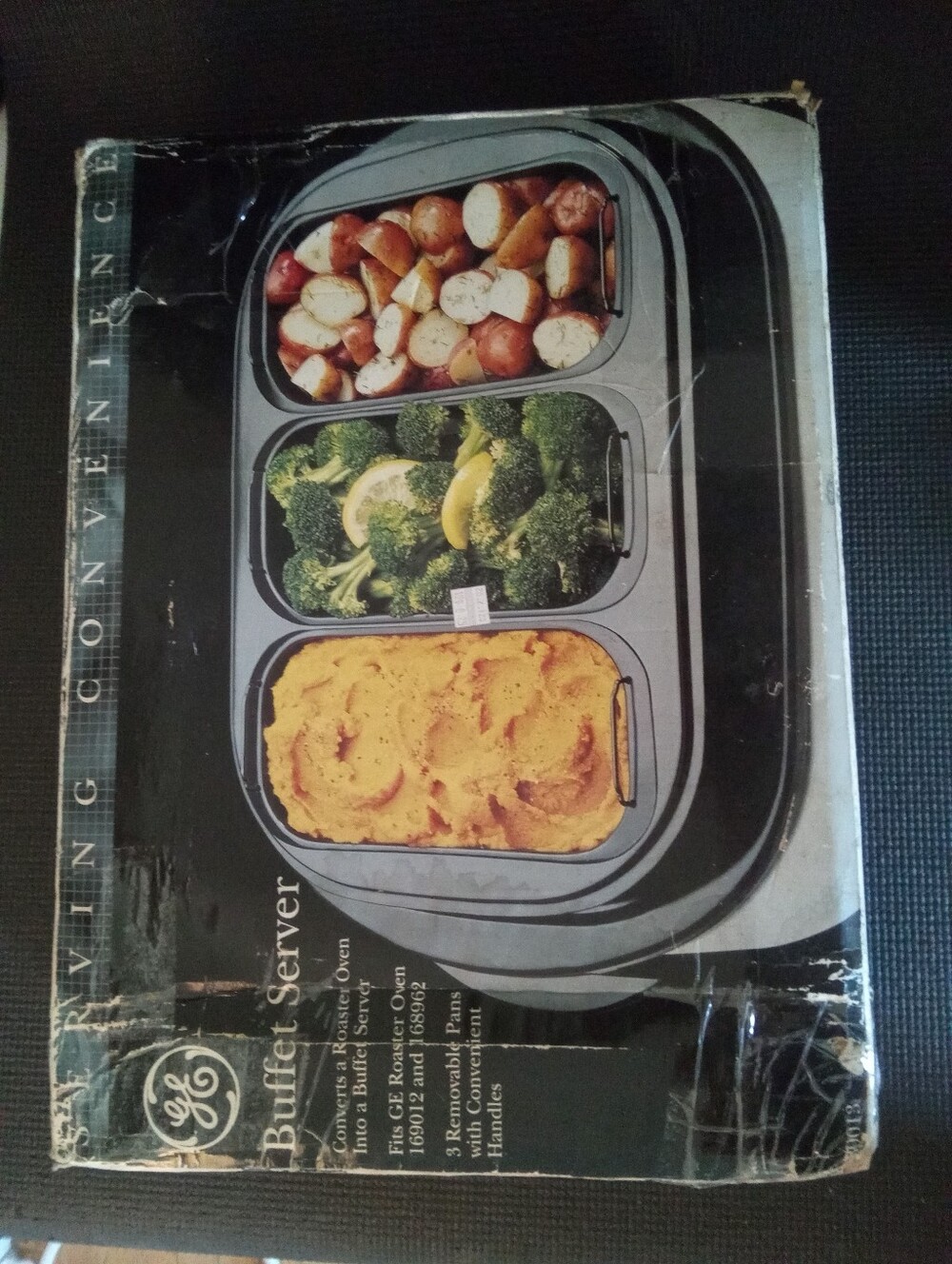 NIB GE Buffet Server Insert Converts Roaster Oven Removable Pans w/ Handles